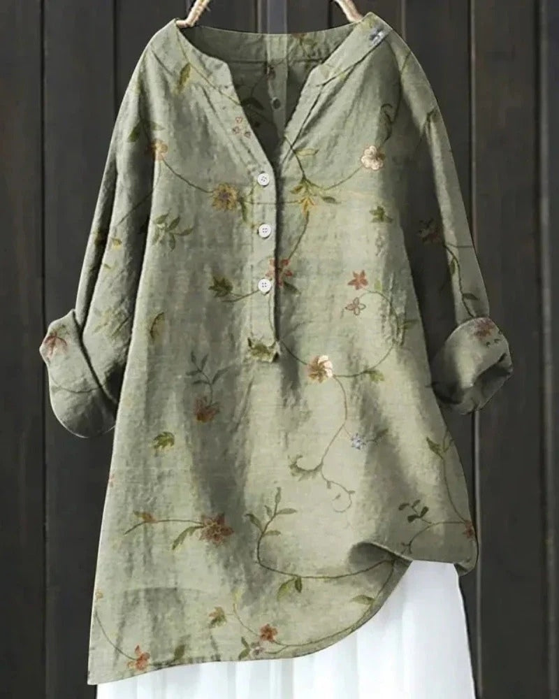 Bluse mit floralem Muster | Langarm Damen