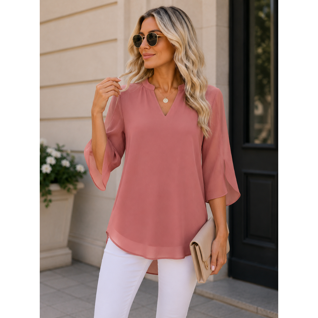 Bluse für Damen mit V-Ausschnitt | 3/4-Arm