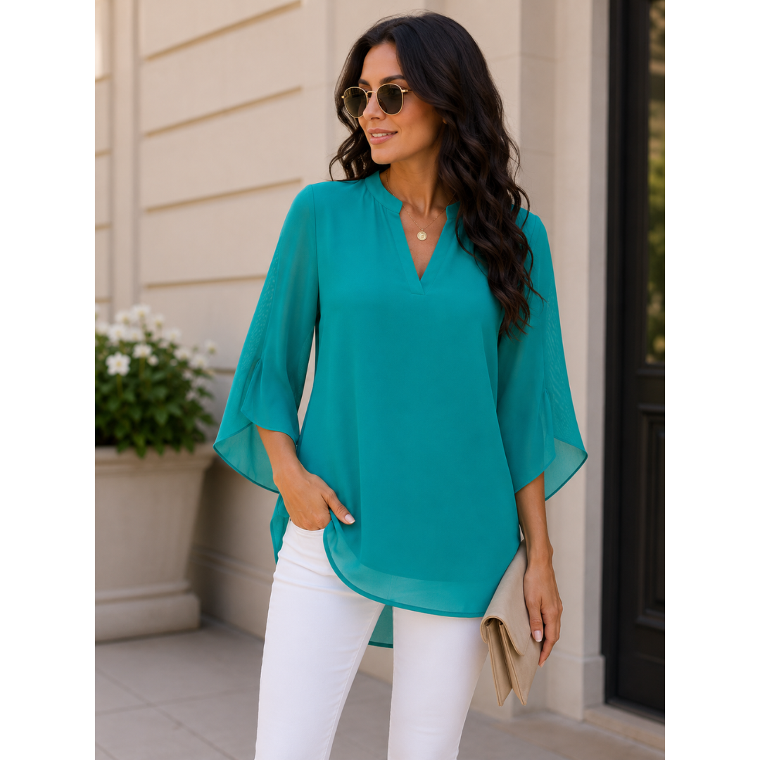 Bluse für Damen mit V-Ausschnitt | 3/4-Arm