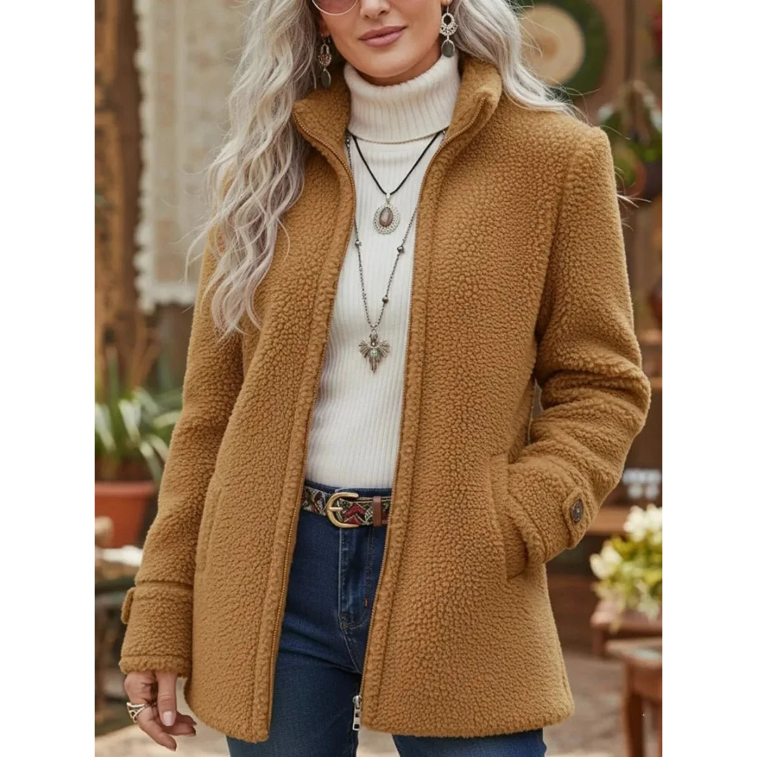 Brigitte | Damen Fleece Winterjacke mit Reißverschluss