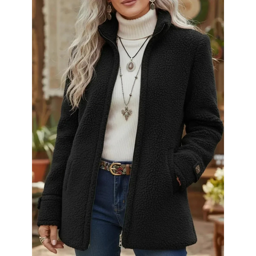 Brigitte | Damen Fleece Winterjacke mit Reißverschluss