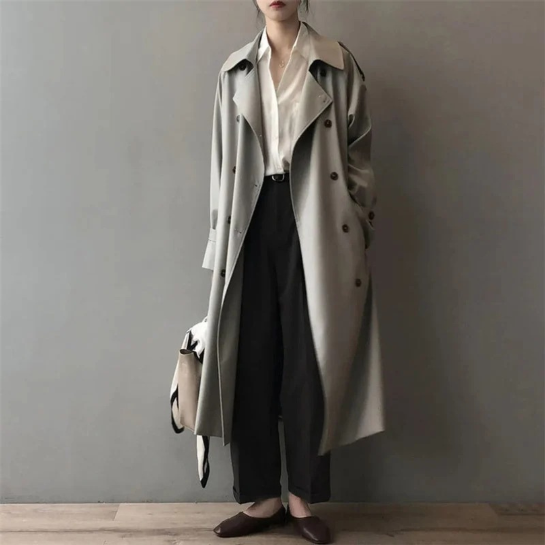 Brigitte | Damen Modern Trench Coat mit Langem Schnitt
