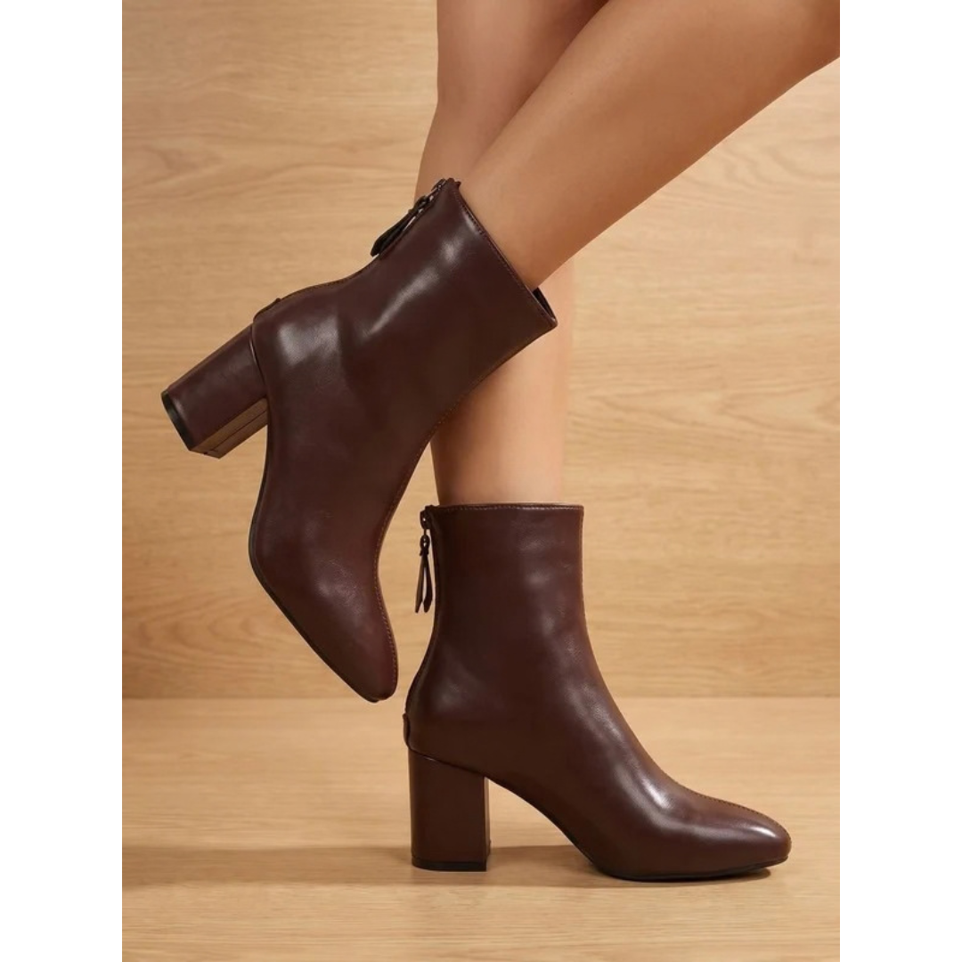 Brigitte | Damen Orthopädische Stiefeletten mit Reißverschluss und Absatz Design