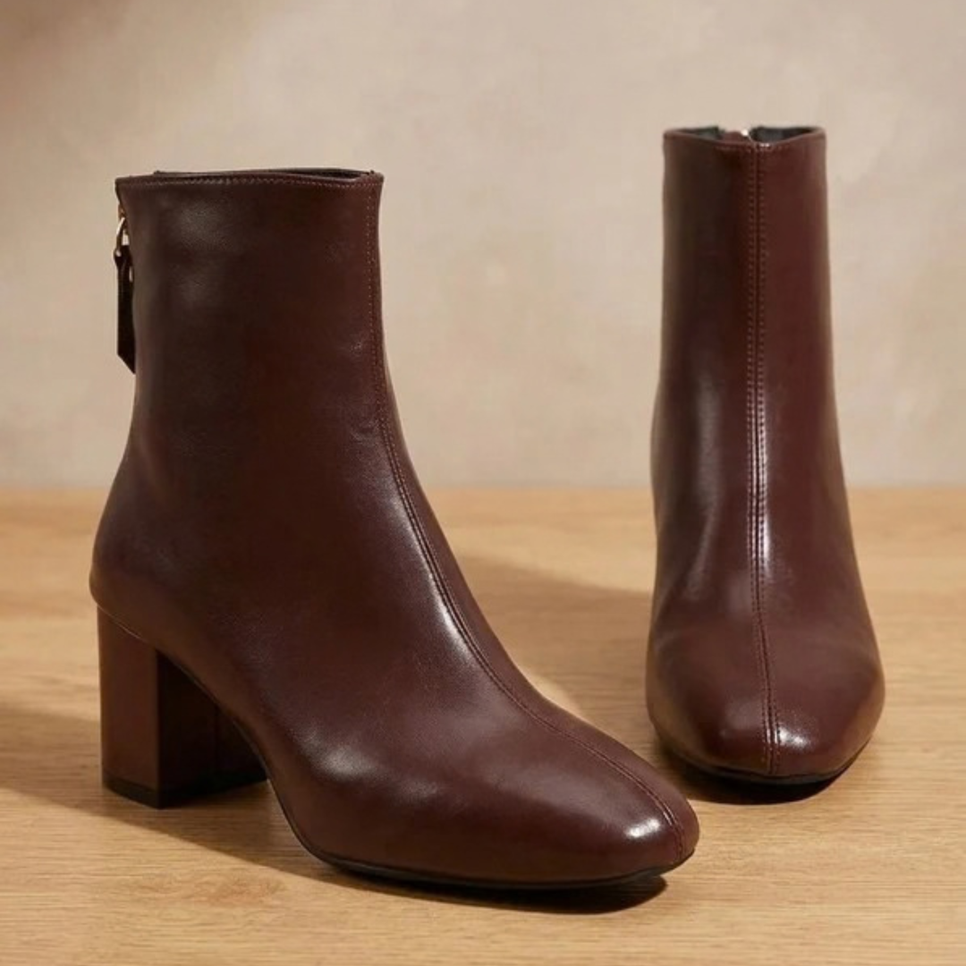 Brigitte | Damen Orthopädische Stiefeletten mit Reißverschluss und Absatz Design
