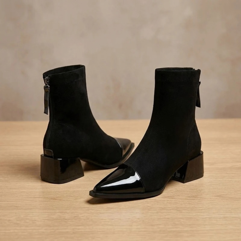 Brigitte | Damen Orthopädische Stiefeletten mit spitzem Design