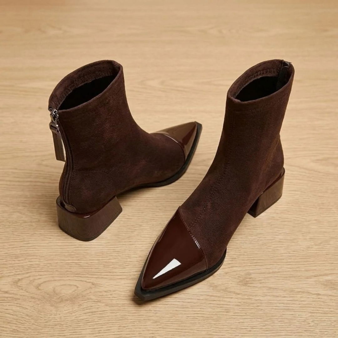 Brigitte | Damen Orthopädische Stiefeletten mit spitzem Design
