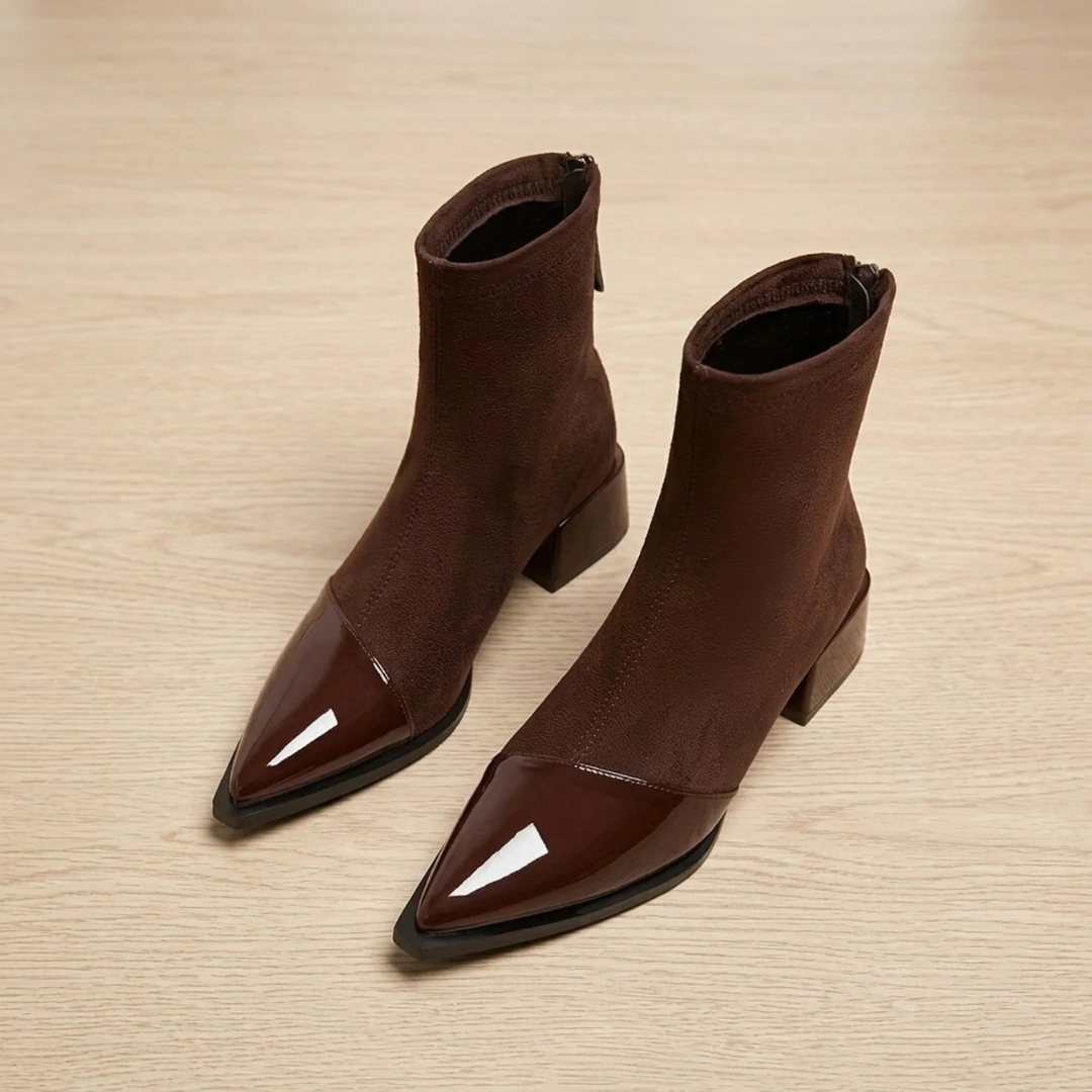 Brigitte | Damen Orthopädische Stiefeletten mit spitzem Design