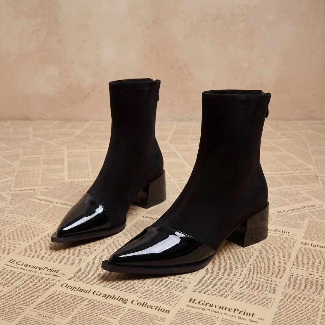 Brigitte | Damen Orthopädische Stiefeletten mit spitzem Design