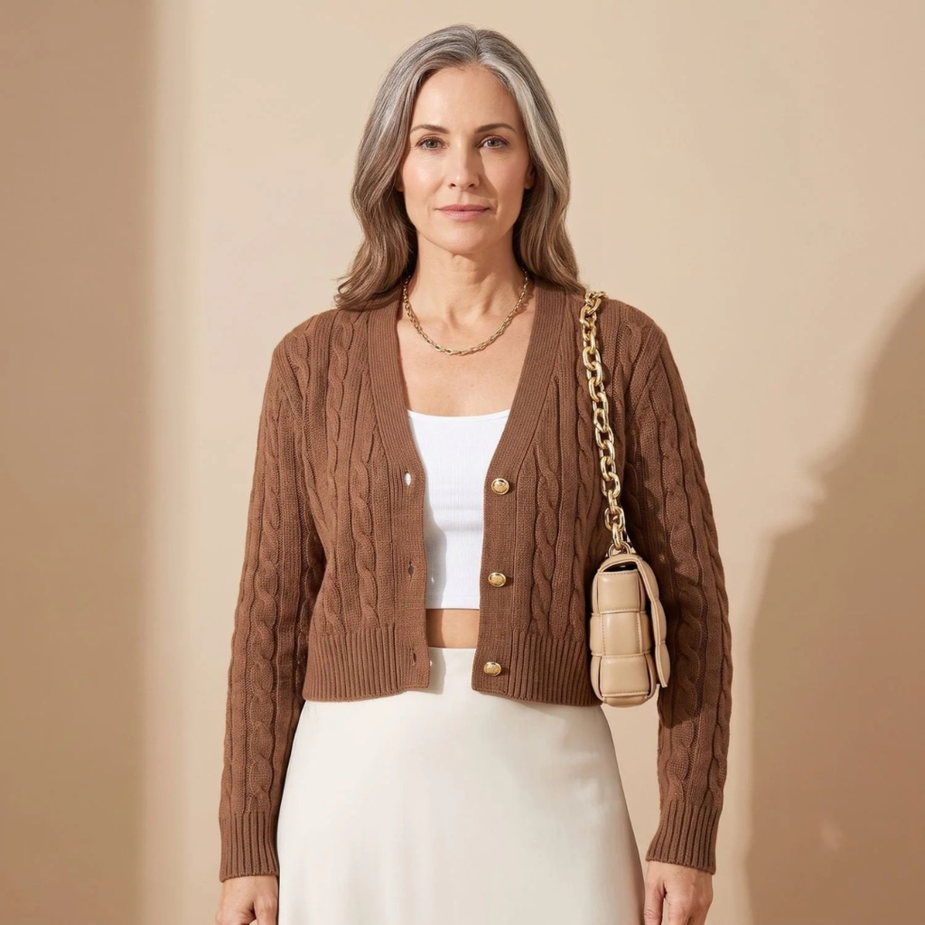 Britta | Damen Strickjacke mit Knöpfen