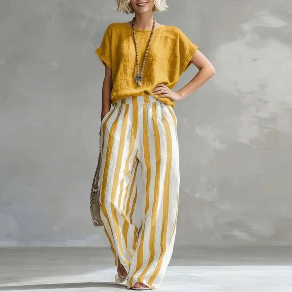 Brunhild | Damen Leichtes Sommer Zweiteiler Set