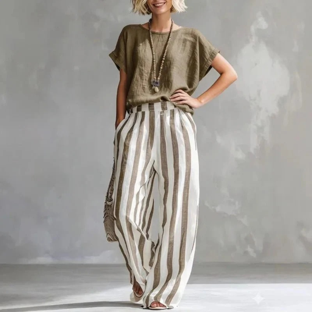 Brunhild | Damen Leichtes Sommer Zweiteiler Set