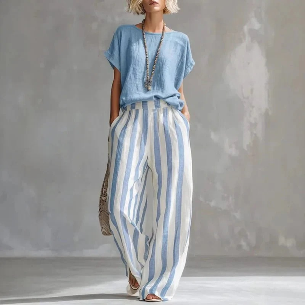 Brunhild | Damen Leichtes Sommer Zweiteiler Set