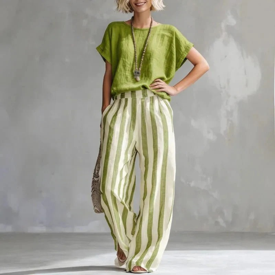Brunhild | Damen Leichtes Sommer Zweiteiler Set