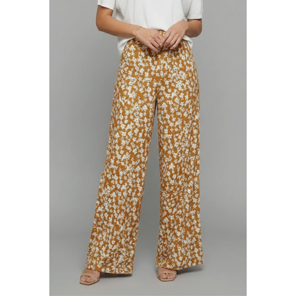 Lilly | Damen Palazzo Hose Mit Blumenmuster Für Alltag