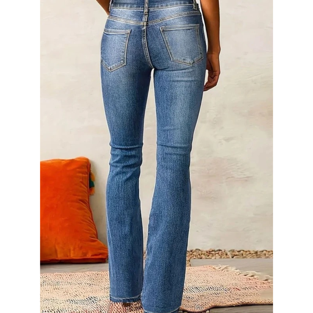 Camille | Damen Jeans mit Hoher Taille und Schlag Schnitt