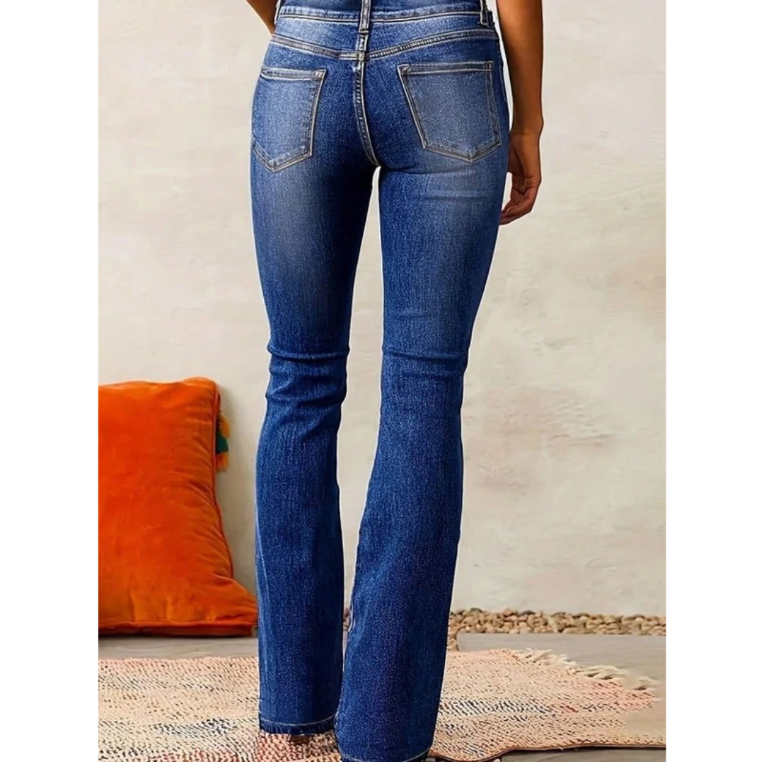 Camille | Damen Jeans mit Hoher Taille und Schlag Schnitt