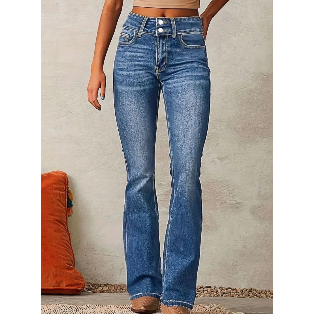 Camille | Damen Jeans mit Hoher Taille und Schlag Schnitt