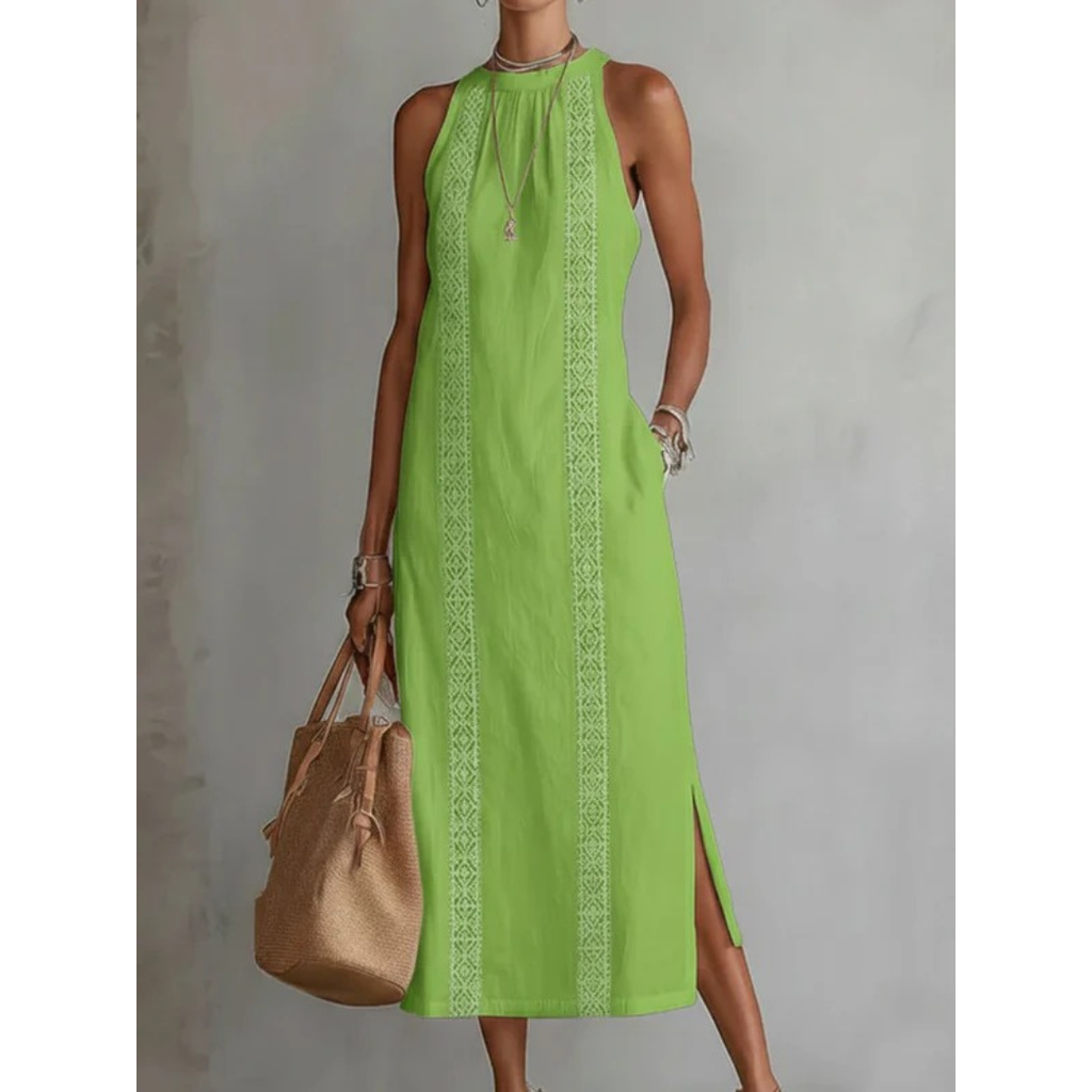 Carina | Damen Stilvolles Blumen Midikleid