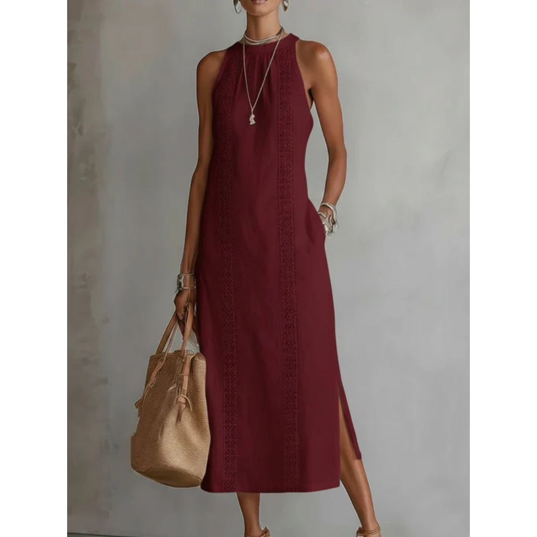 Carina | Damen Stilvolles Blumen Midikleid
