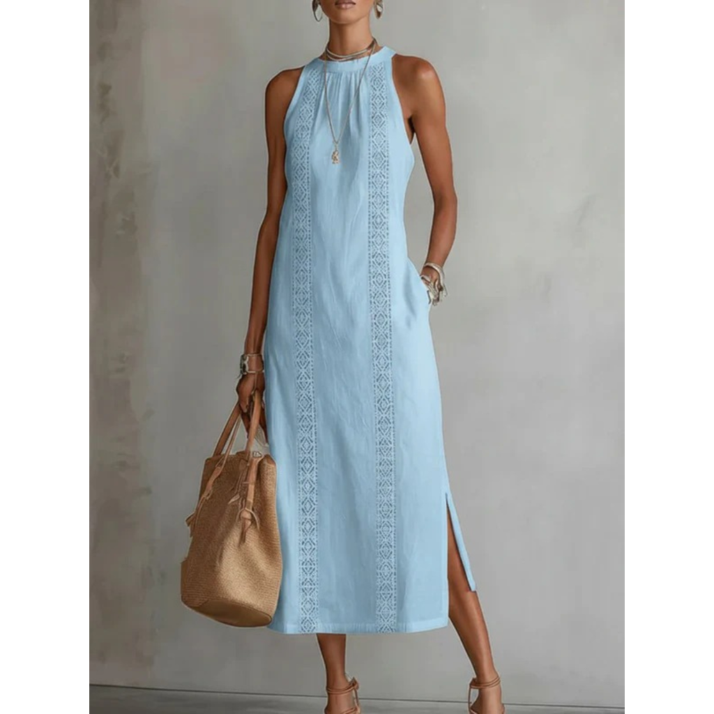 Carina | Damen Stilvolles Blumen Midikleid