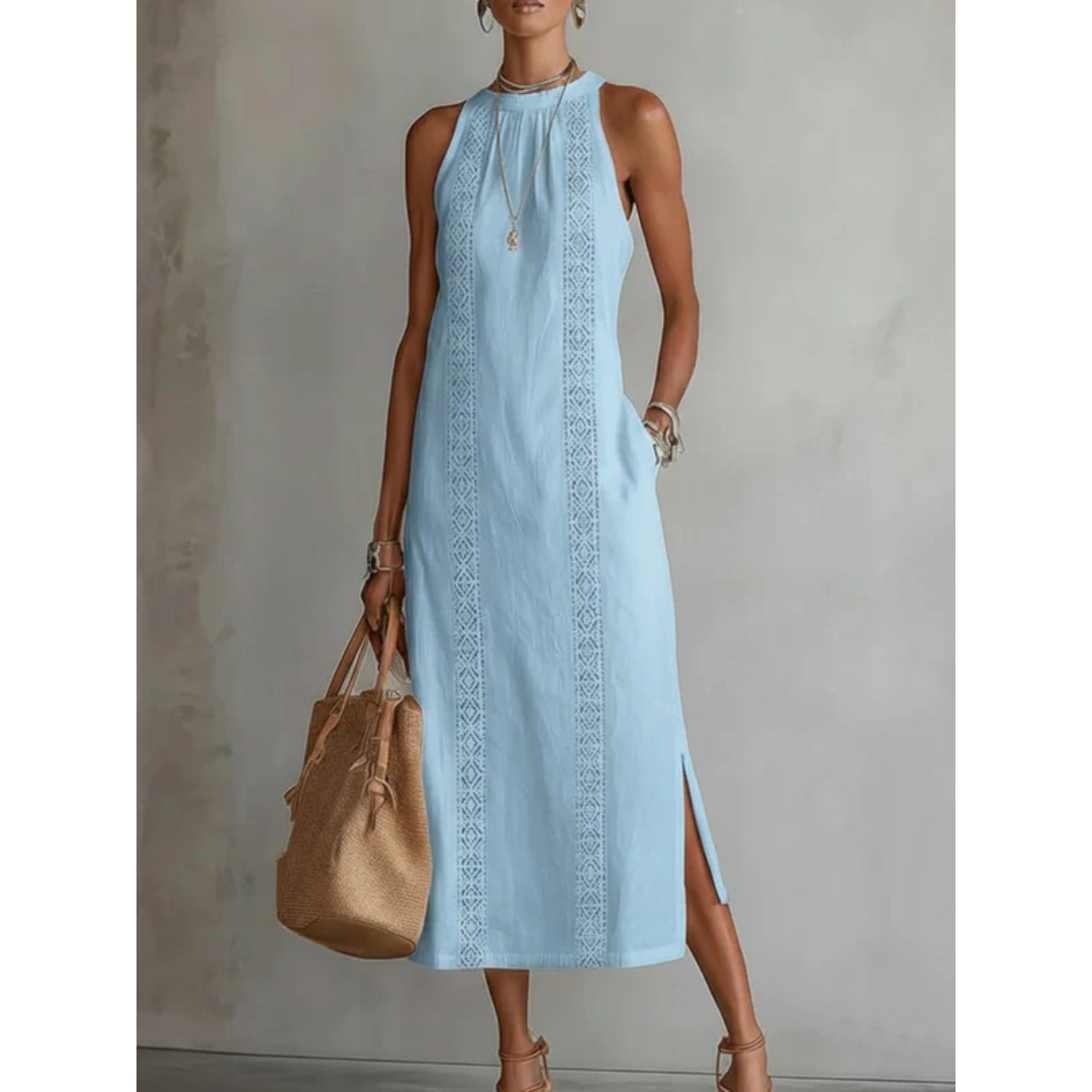 Carina | Damen Stilvolles Blumen Midikleid