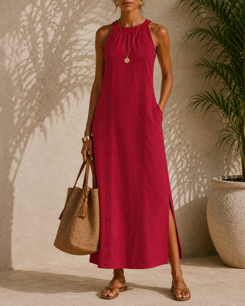 Carina | Damen Stilvolles Blumen Midikleid