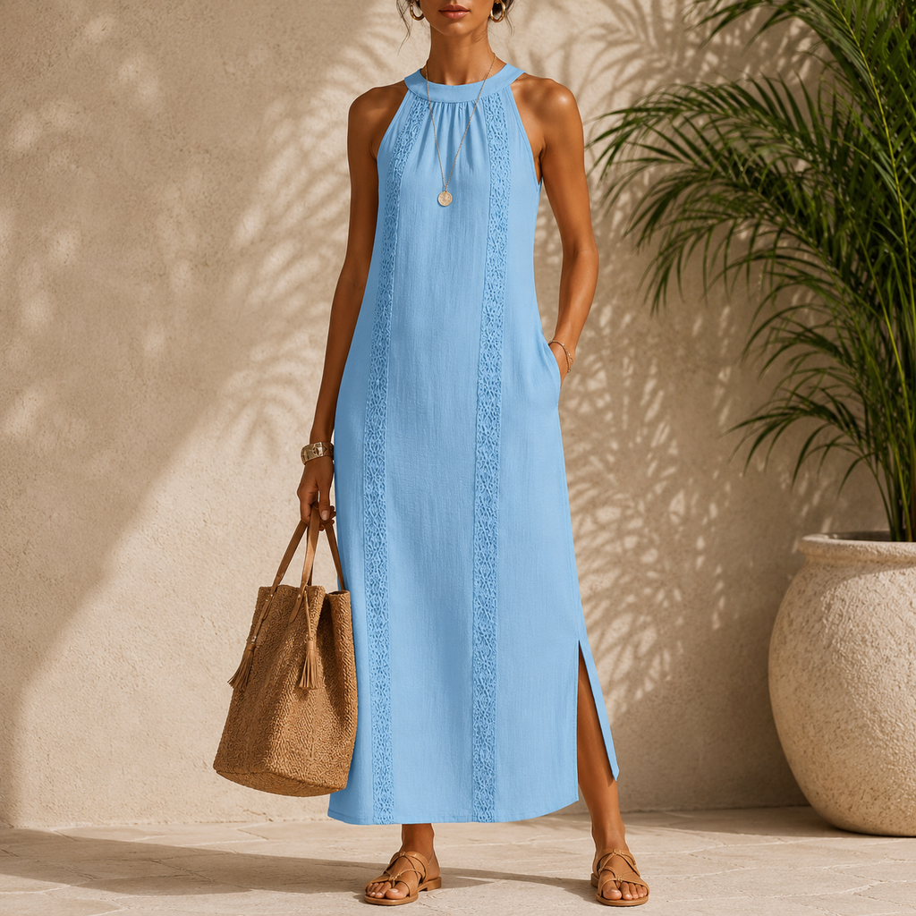 Carina | Damen Stilvolles Blumen Midikleid