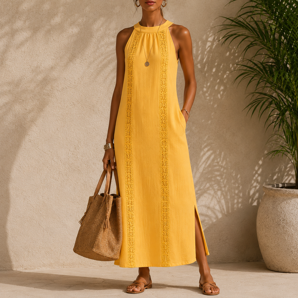 Carina | Damen Stilvolles Blumen Midikleid