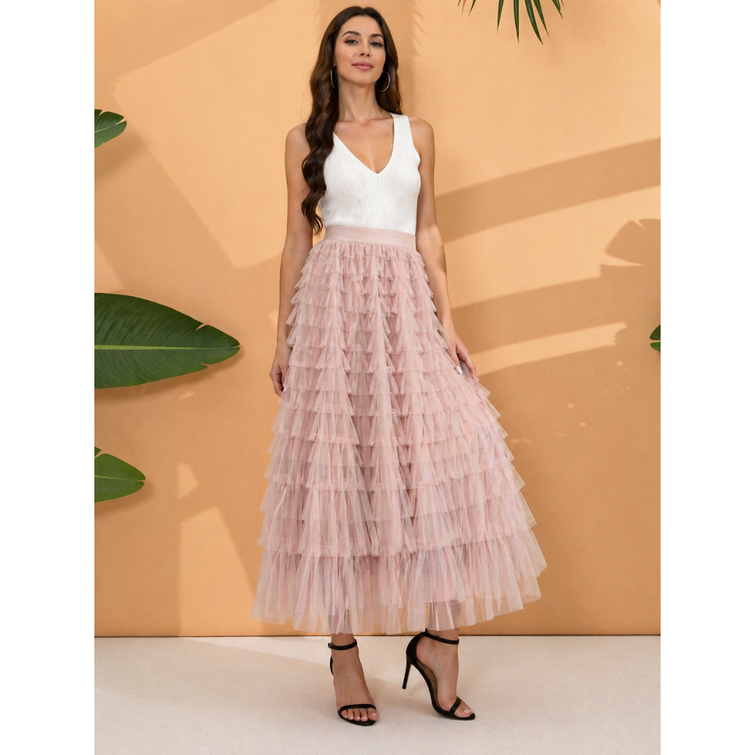 Carlotta | Damen Midirock Tüll Elegant