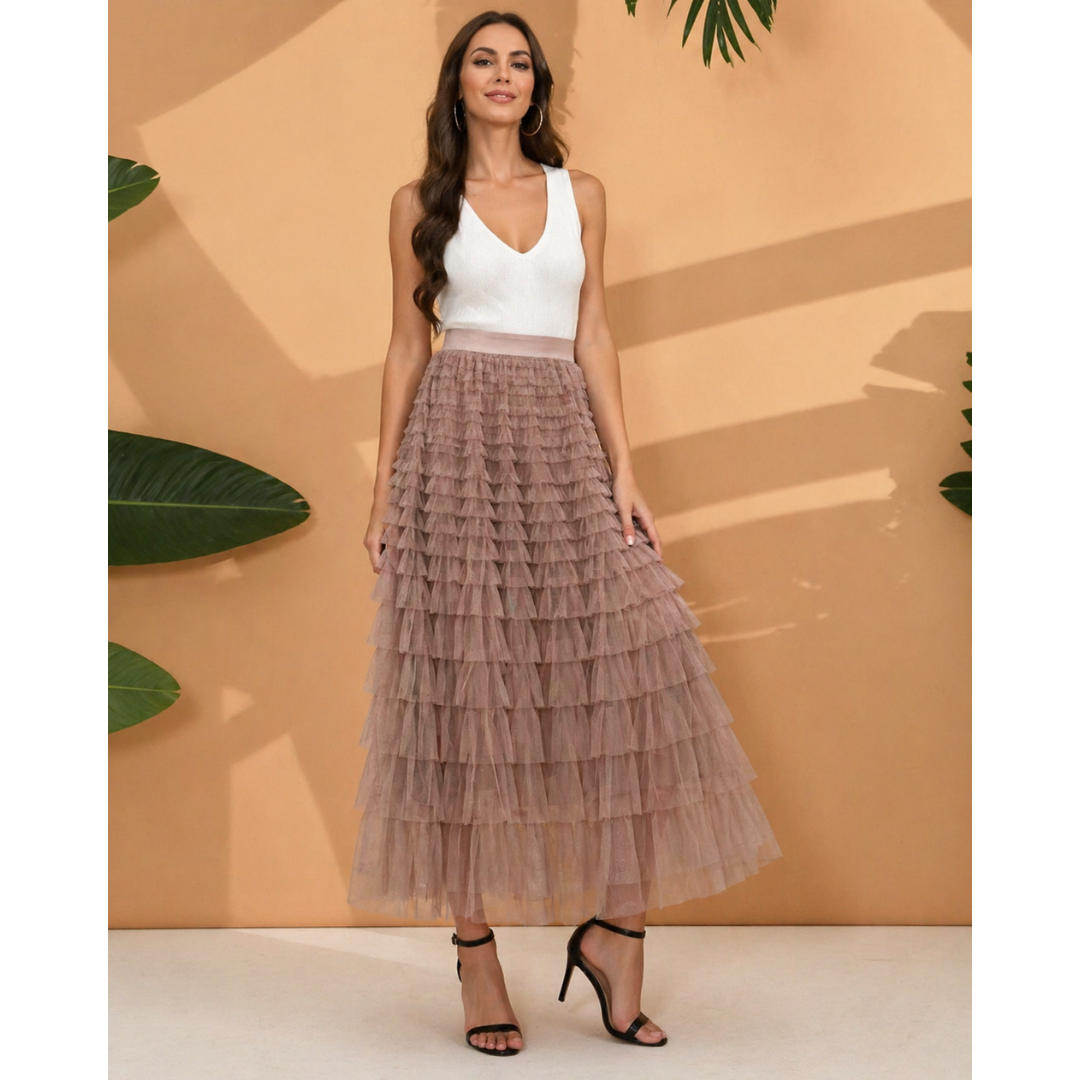 Carlotta | Damen Midirock Tüll Elegant