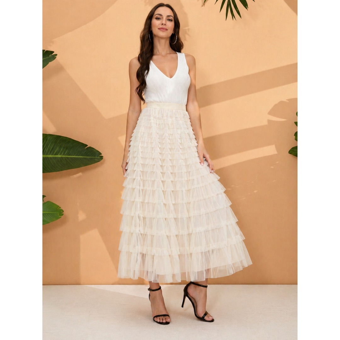Carlotta | Damen Midirock Tüll Elegant