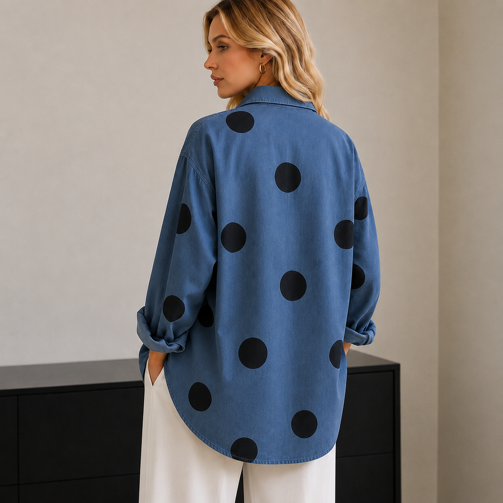 Carmen | Damen Oversized Bluse Mit Punkten