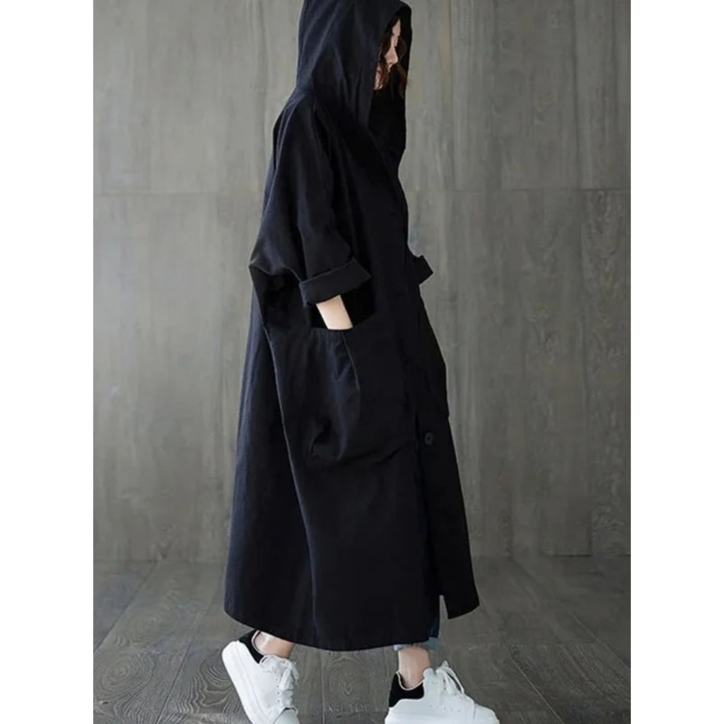 Carola | Damen Wasserdichte Regenjacke mit Kapuze und Großen Taschen