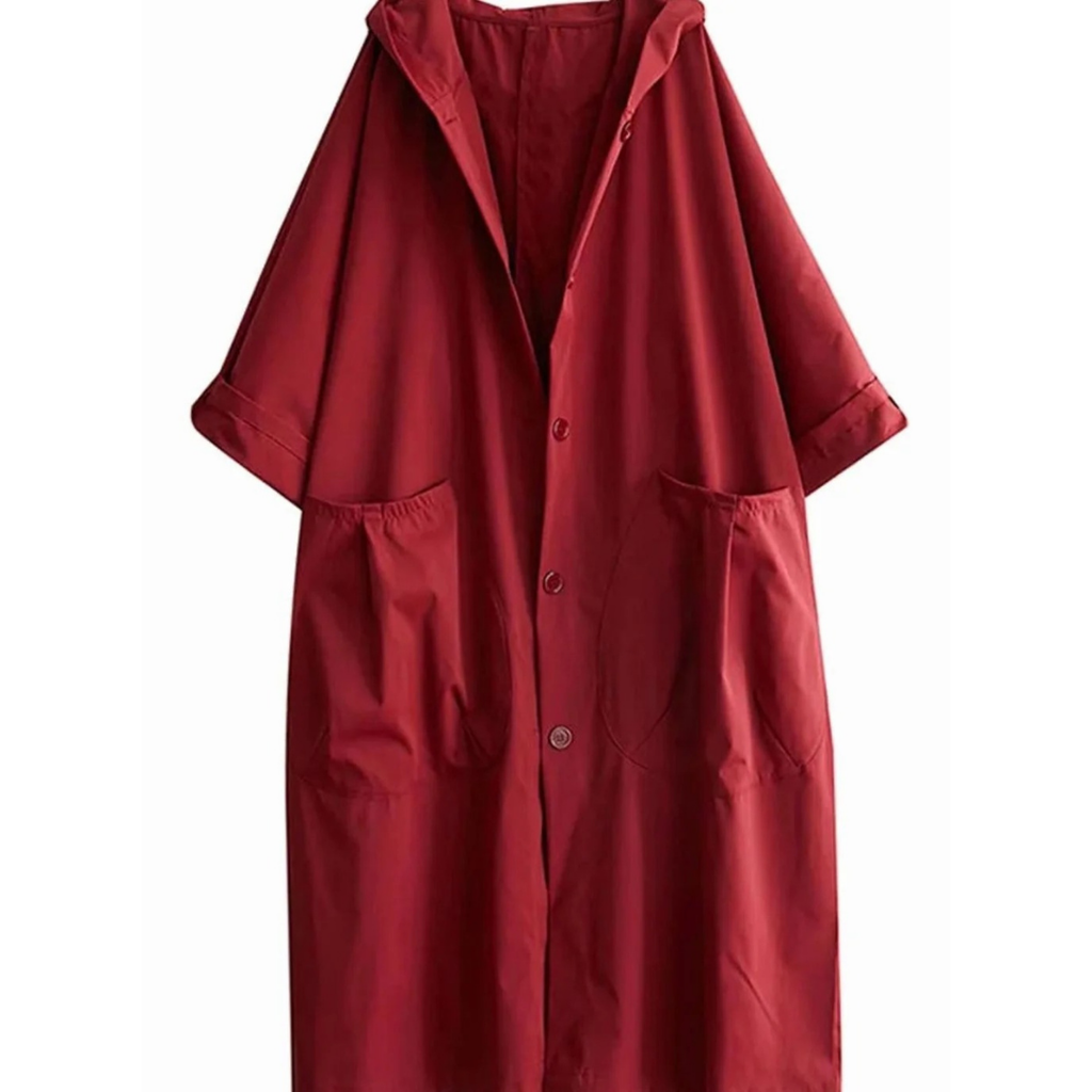 Carola | Damen Wasserdichte Regenjacke mit Kapuze und Großen Taschen