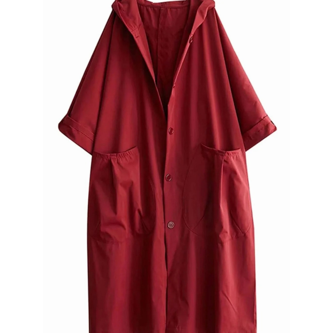 Carola | Damen Wasserdichte Regenjacke mit Kapuze und Großen Taschen