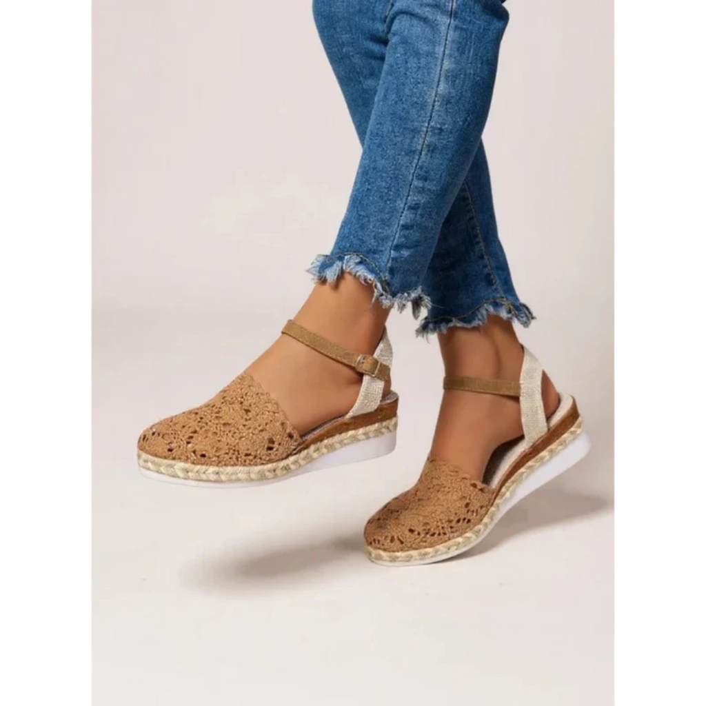 Carolina | Damen Moderne Sandalen Keilabsatz im Boho Stil