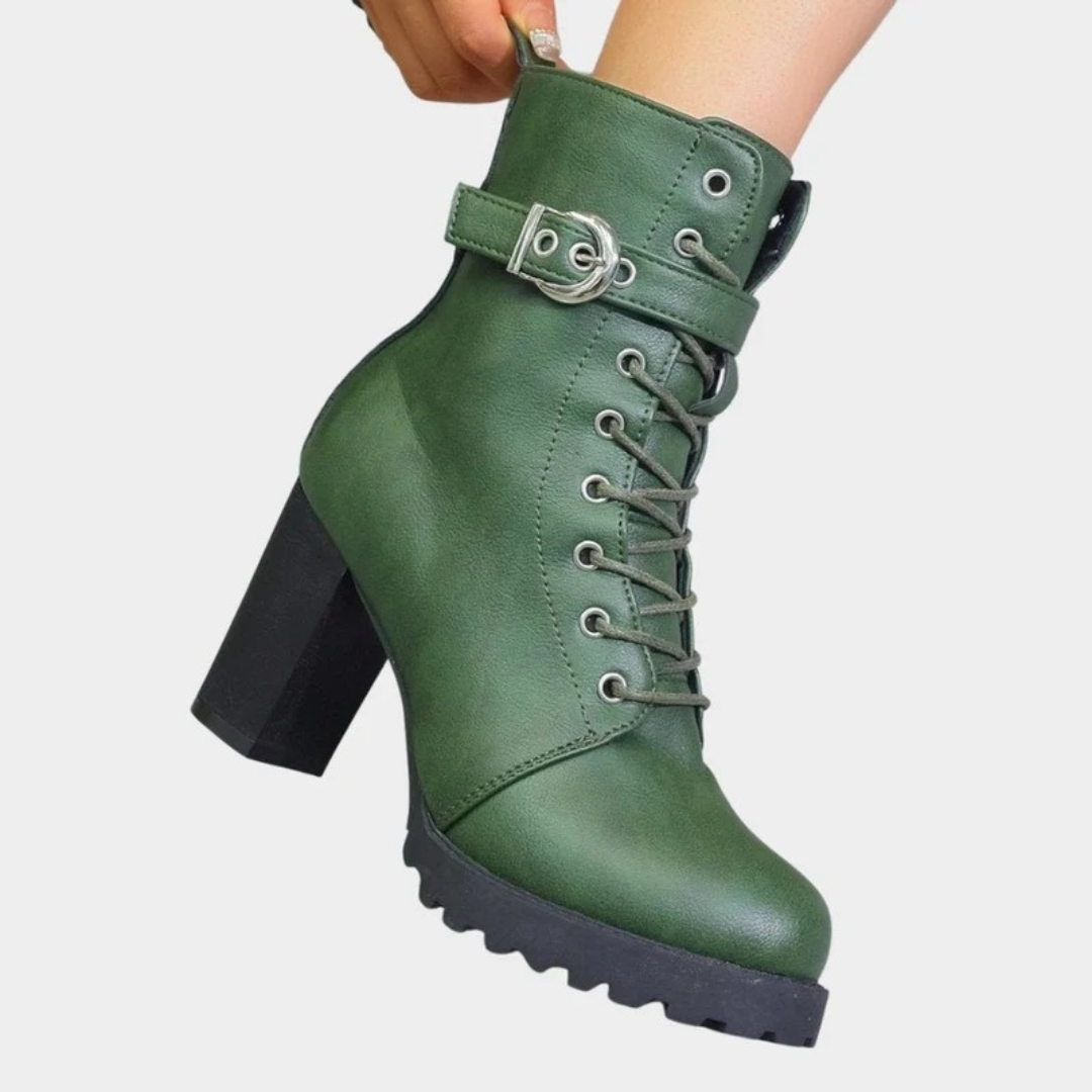 Caroline | Damen Orthopädische Stiefeletten mit Schnürsenkeln, Schnalle und Reißverschluss