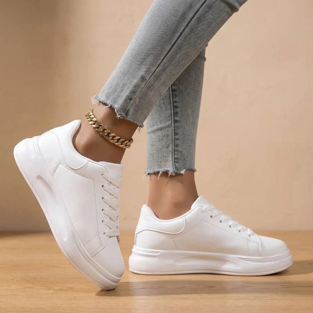 Cassandra | Damen Weiße Orthopädische Sneaker mit Dämpfung