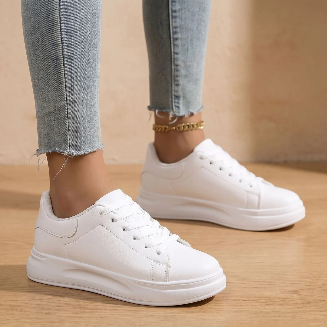 Cassandra | Damen Weiße Orthopädische Sneaker mit Dämpfung