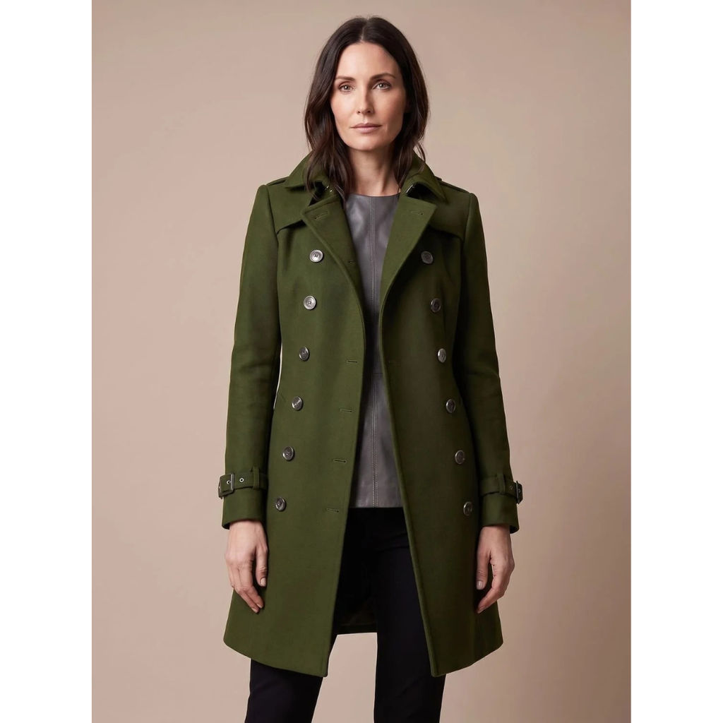 Cataleya | Damen Trench Coat mit Revers und Knöpfen