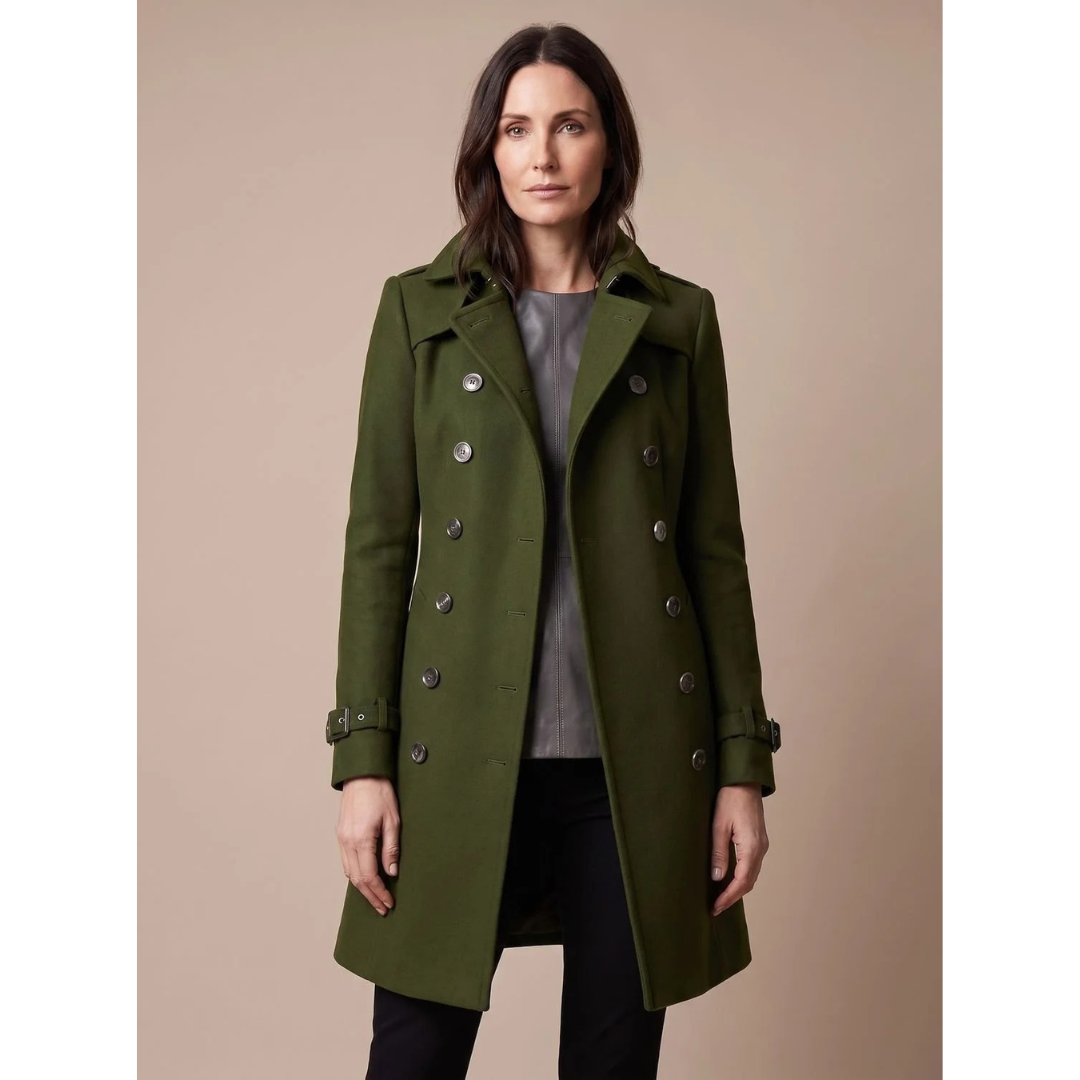 Cataleya | Damen Trench Coat mit Revers und Knöpfen