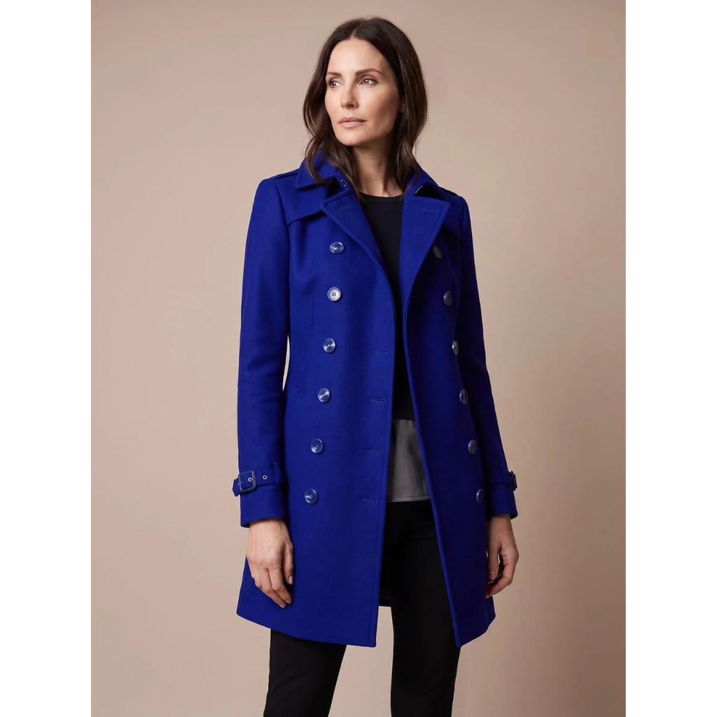 Cataleya | Damen Trench Coat mit Revers und Knöpfen