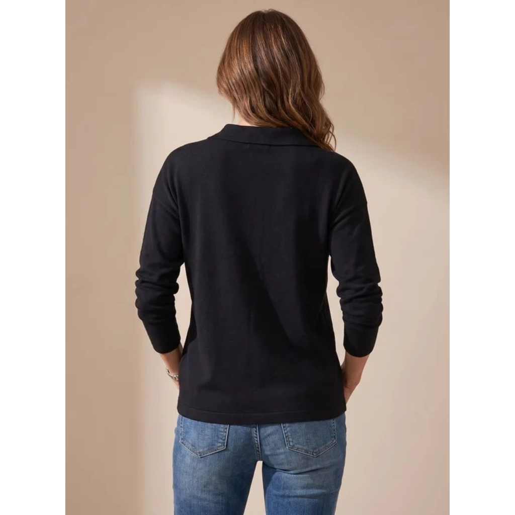 Catrina | Damen Pullover mit Kragen und Halb Zip