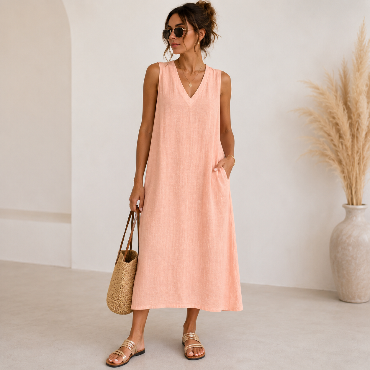 Celine | Damen Sommerkleid aus Leinen