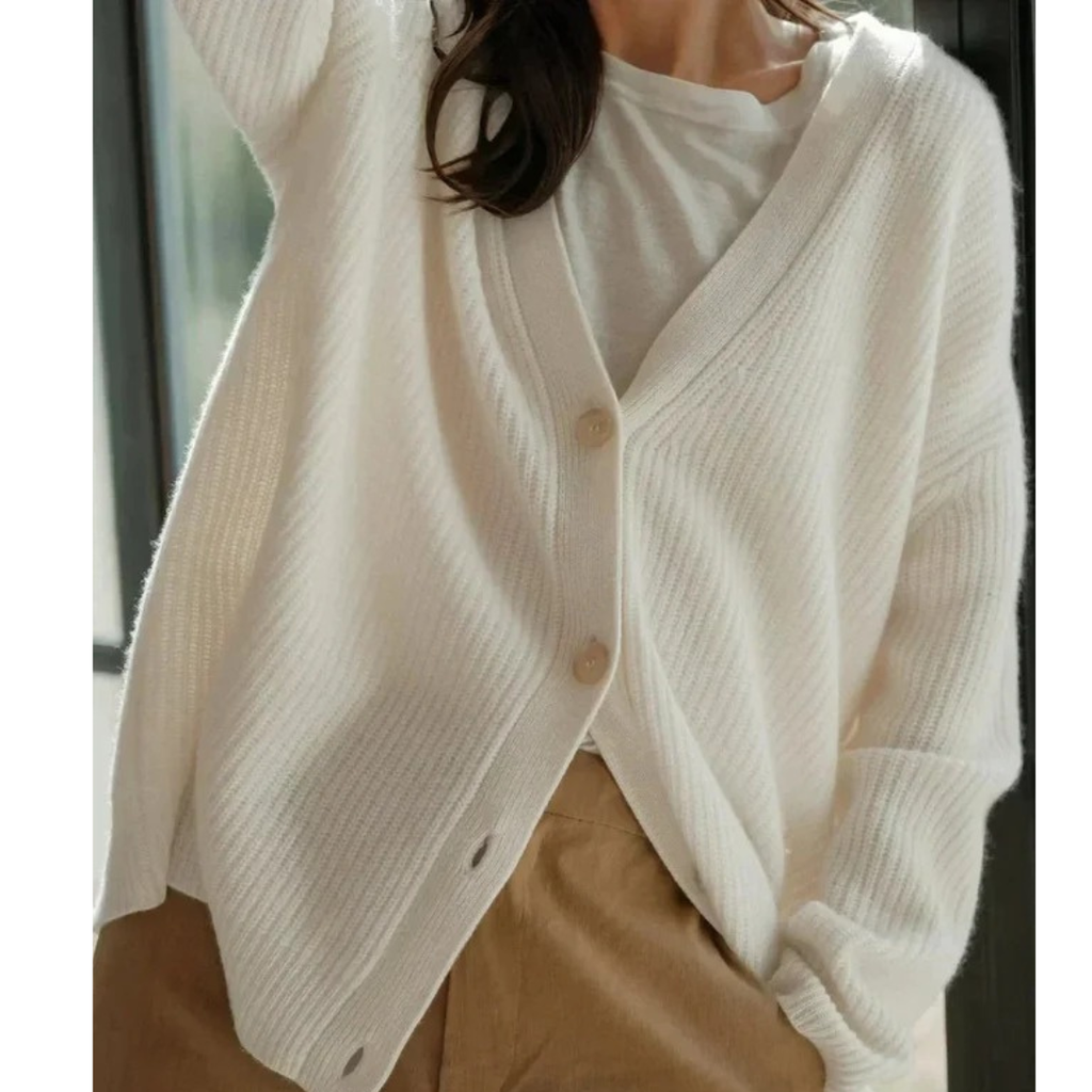 Celine | Damen Warme Strickjacke mit V-Ausschnitt