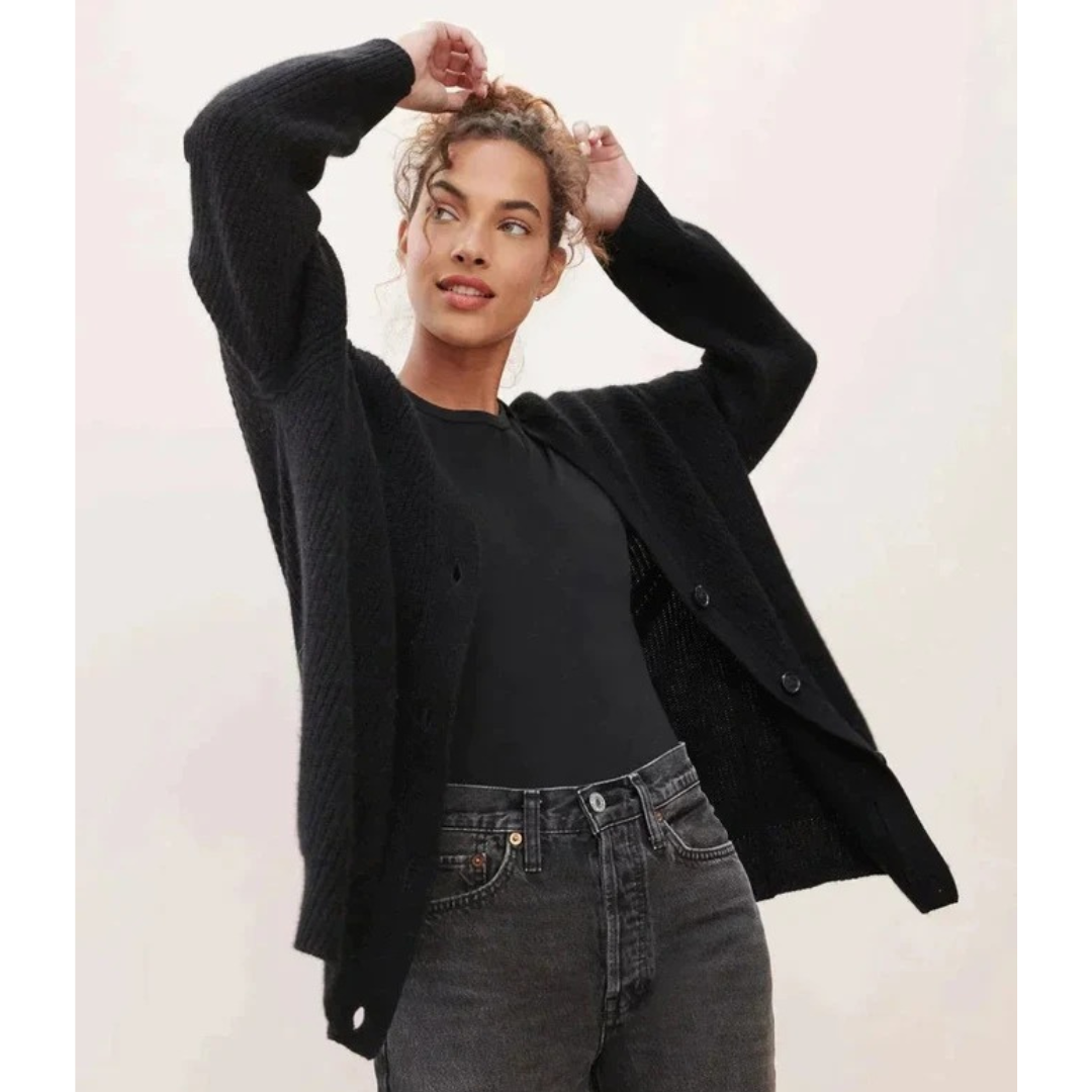 Celine | Damen Warme Strickjacke mit V-Ausschnitt