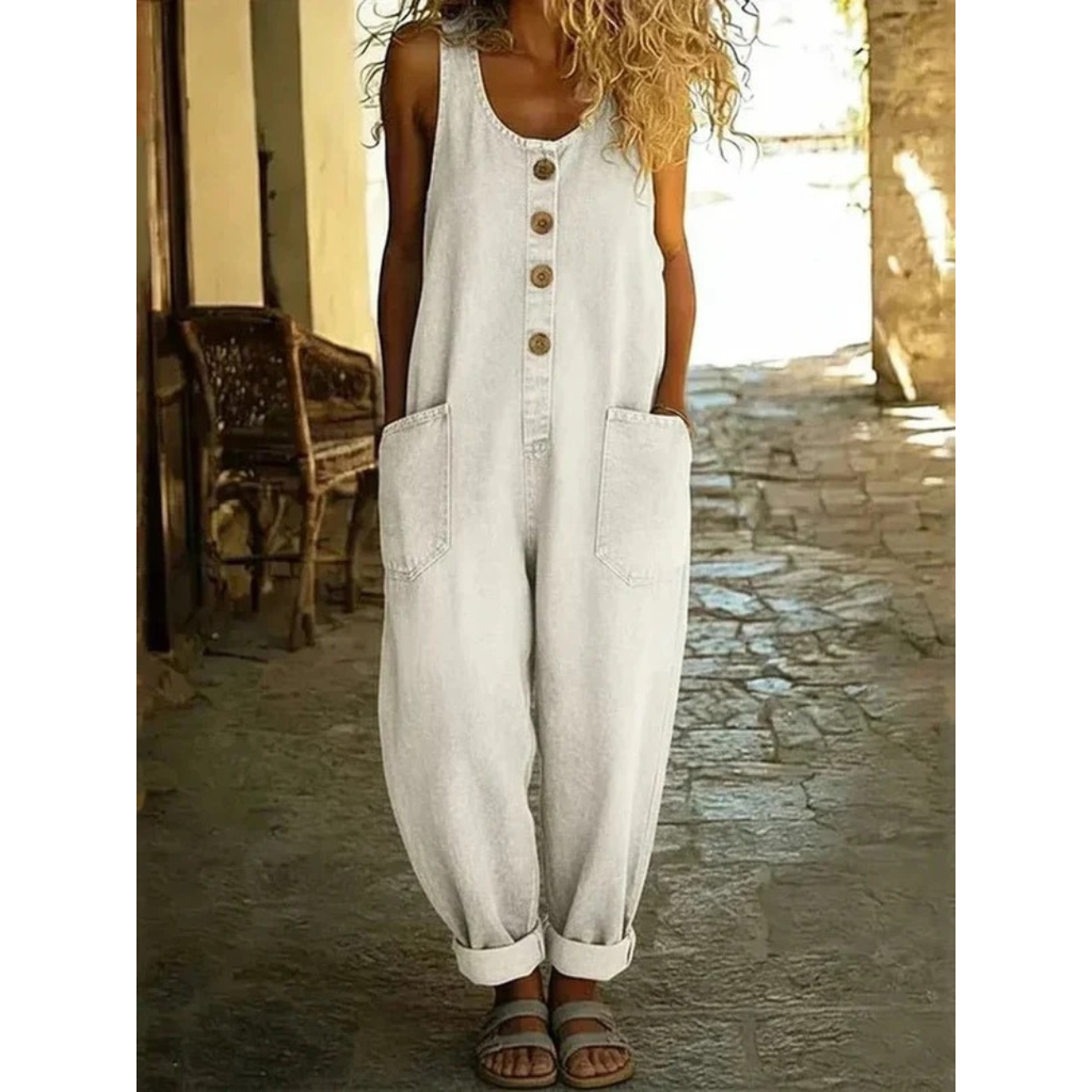 Charlotte | Damen Boho Denim Freizeit Jumpsuit