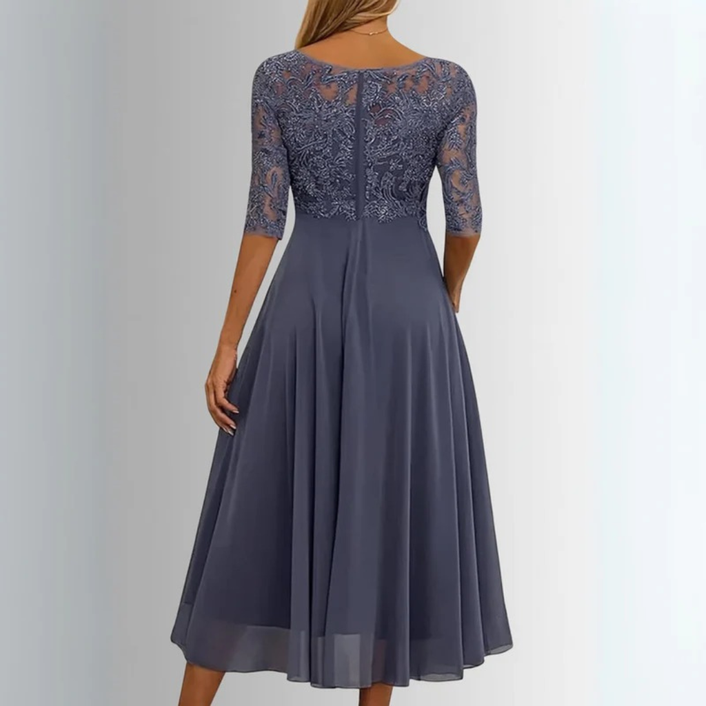 Charlotte | Damen Elegante Spitzen Midikleid