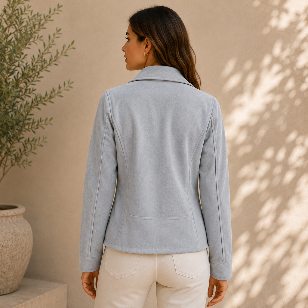 Charlotte | Damen Klassische Kunstleder Bikerjacke