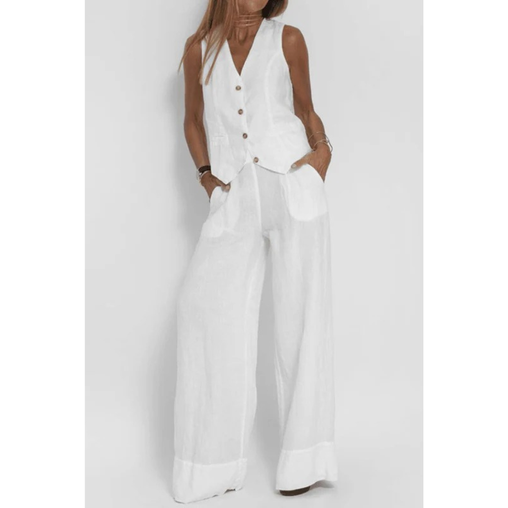 Charlotte | Damen Modern Zweiteiler Hose Weste Set